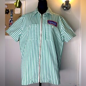 Green Striped Men's Shirt